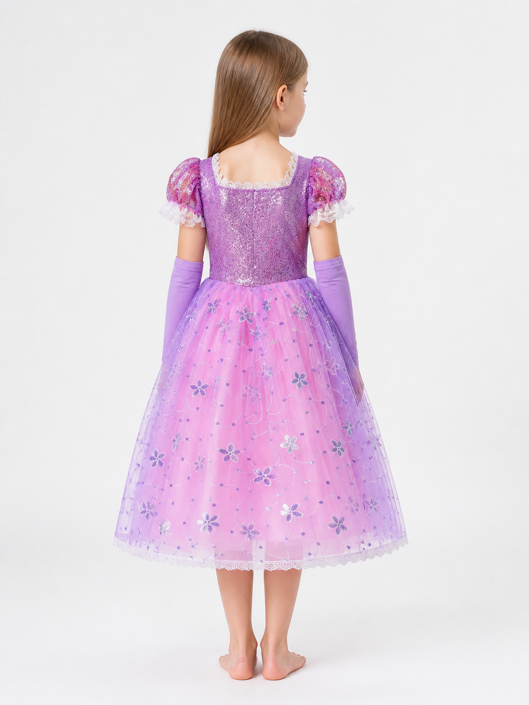 Pink and Purple Princess Halloween Carnival Costume back view