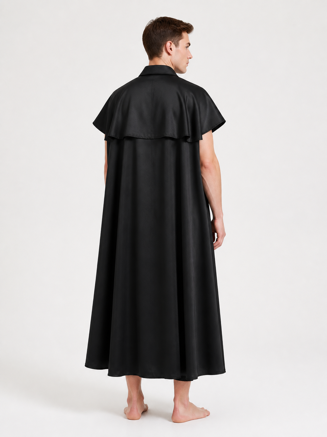 Black Carnival Cape for Halloween and Cosplay back view