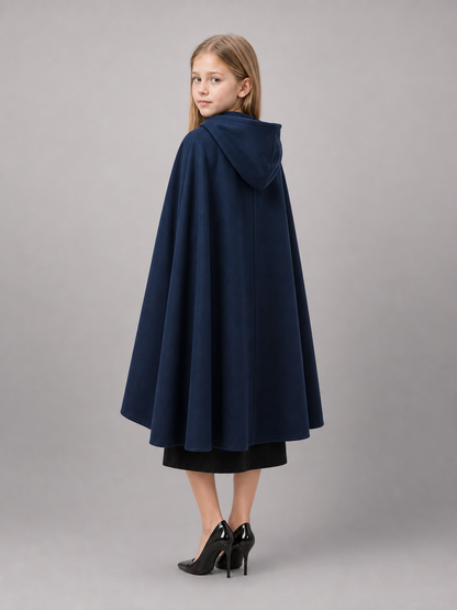 Dark Blue Hooded Costume Cloak