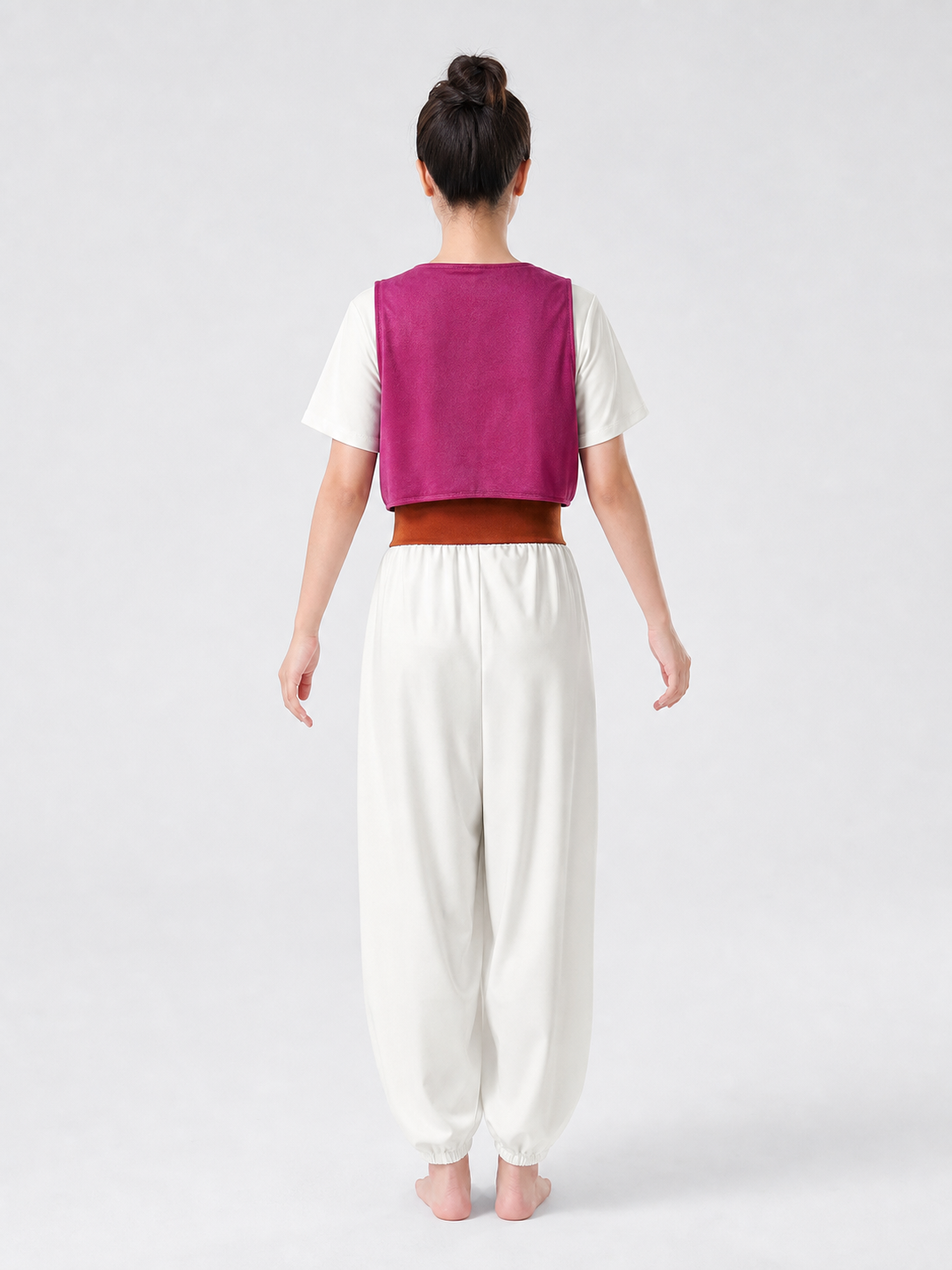Eastern-Style Stage Costume with Vest and Cap back view