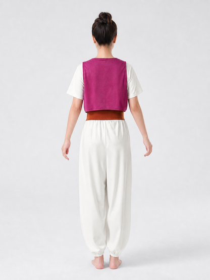 Eastern-Style Stage Costume with Vest and Cap back view