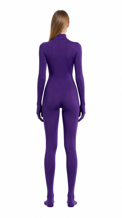 Long-Sleeve Jumpsuit with a High Collar back view
