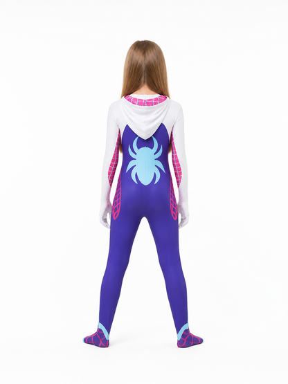 Gwen Stacy Hooded Spider-Web Jumpsuit back view
