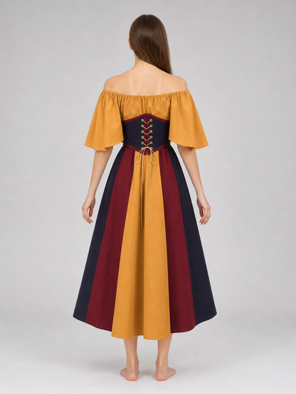 Medieval Dress with Corset Lacing and Sleeves