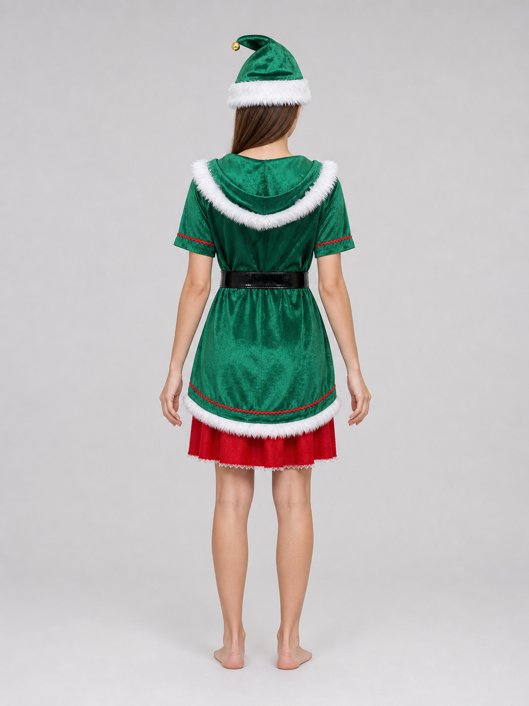 Christmas costume dress with hat and belt