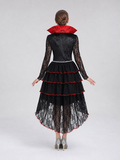 Gothic vampire costume dress with necklace