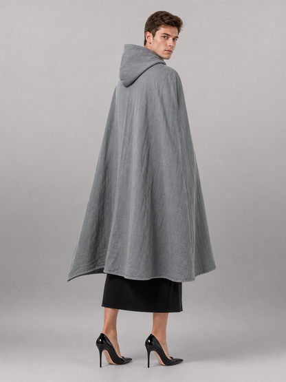 Gray Hooded Costume Cloak for Cosplay