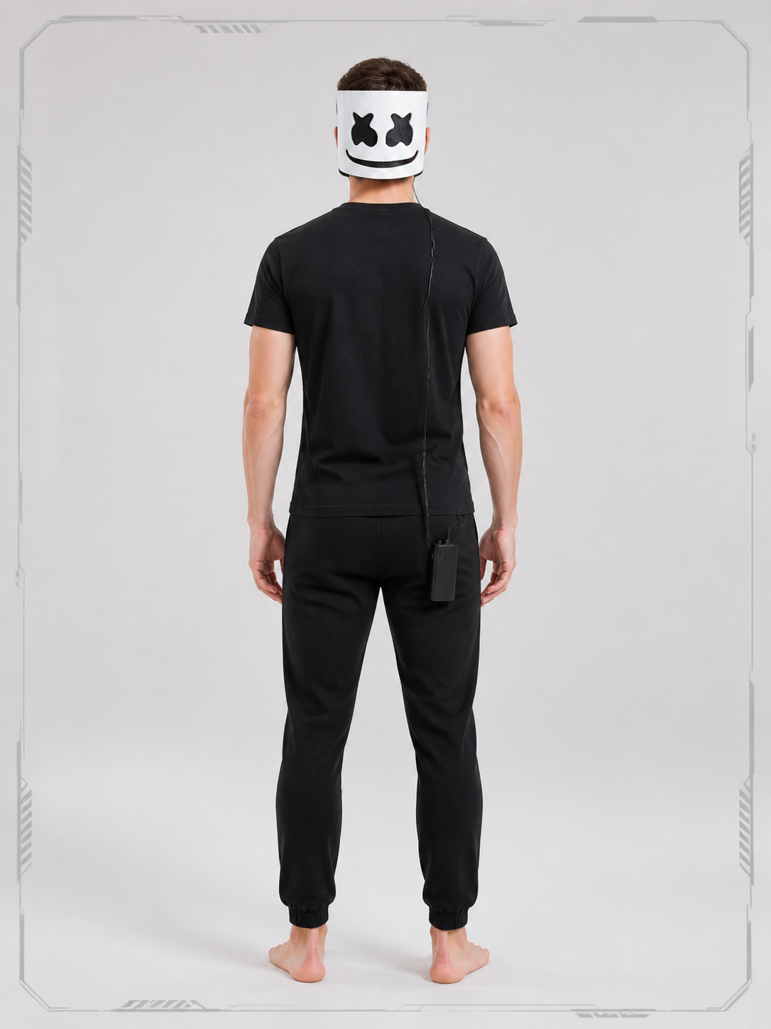 White Glowing Carnival Mask for Halloween and Cosplay back view
