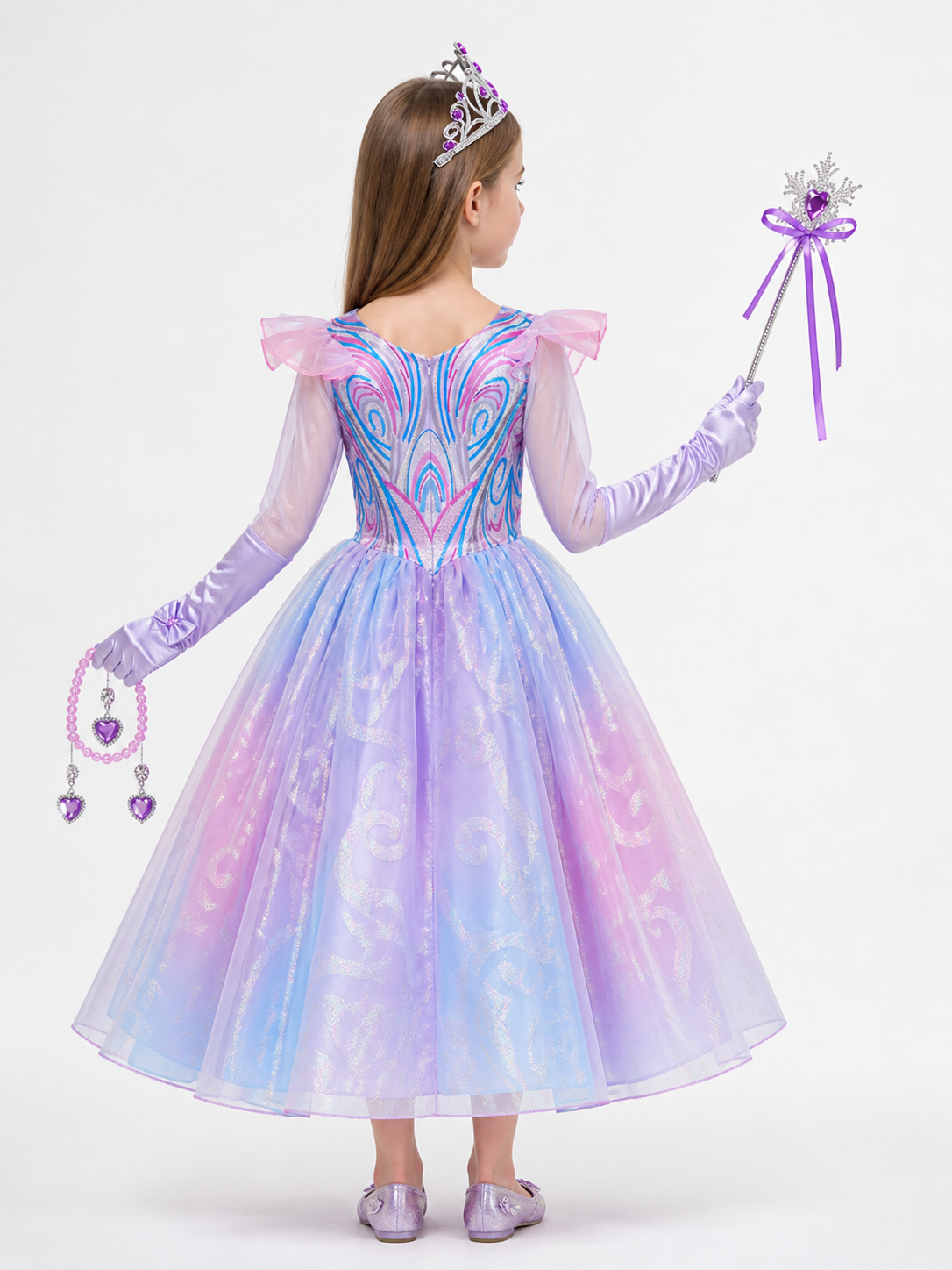 Princess Costume in Purple, Pink, and Blue Tones