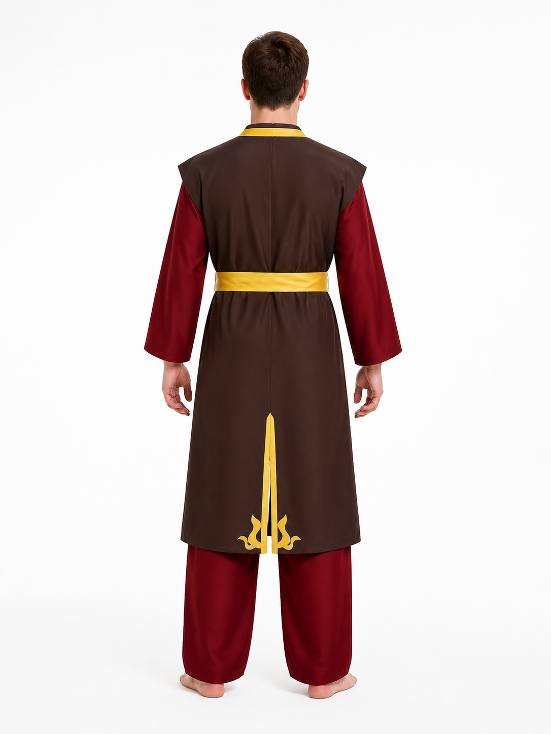 Zuko Cosplay Costume: Robe and Pants with Decorative Details back view