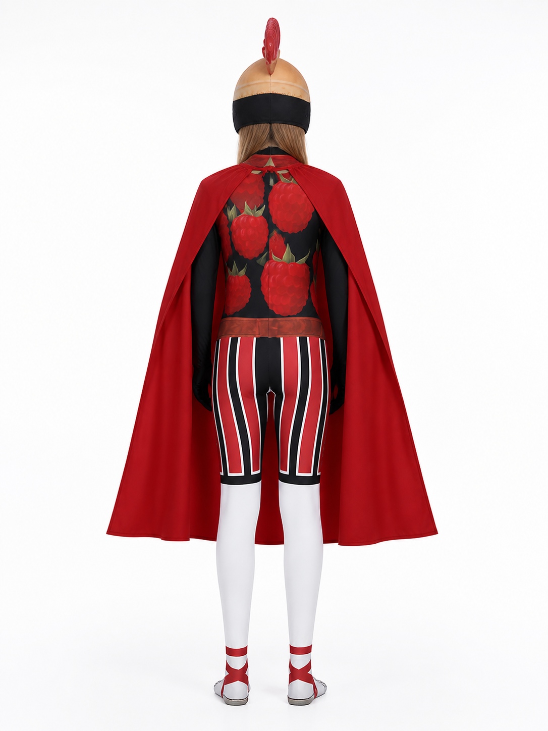 Cosplay Costume with Mask, Cape, and Print back view