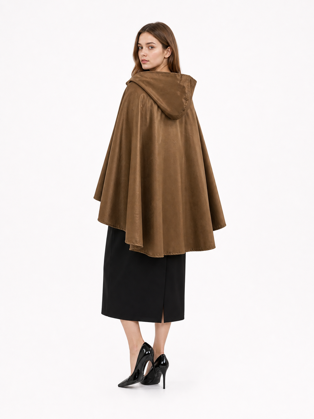 Brown Hooded Costume Cloak