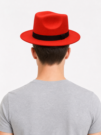 Carnival Fedora Hat with Black Ribbon