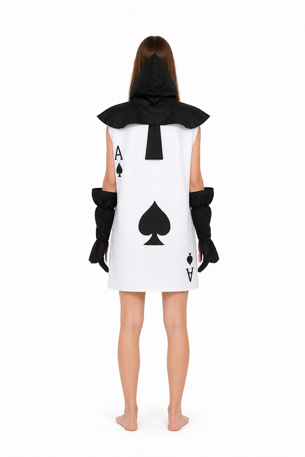 Hooded “Card Warrior” Cosplay Costume back view