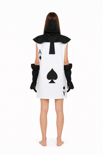 Hooded “Card Warrior” Cosplay Costume back view