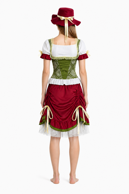 Maid Set with Corset, Skirt, and Hat back view