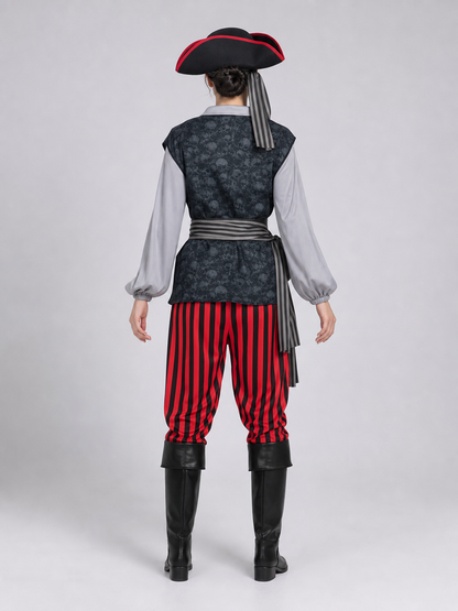 Pirate Costume with Vest, Hat, and Eye Patch