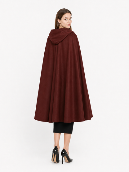 Burgundy Hooded Carnival Cloak for Cosplay