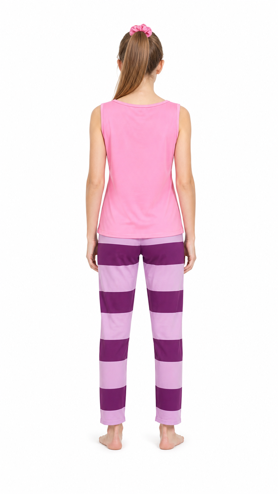 3-Piece Clothing Set: Top, Pants, Hair Tie back view