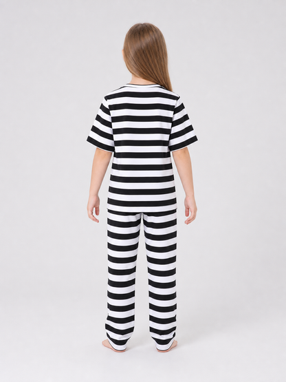 Striped Children's Costume for Themed Looks. This set comes in a contrasting