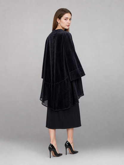 Black Carnival Cloak with Long Sleeves
