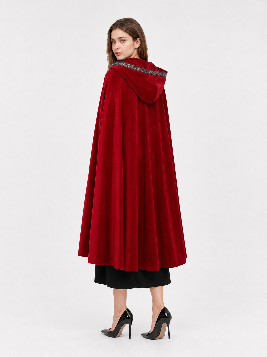 Red Hooded Carnival Cloak for Cosplay