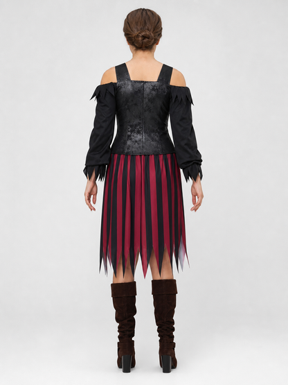 Pirate Cosplay Costume with Corset and Headscarf