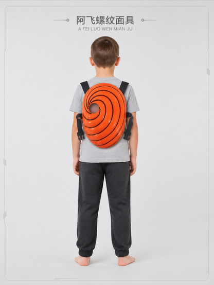 Orange Spiral Cosplay Mask with Straps back view