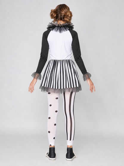 Halloween Clown Costume, Black-and-White Dress