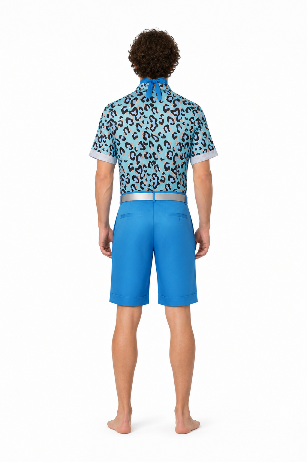 Cosplay Costume: Shirt, Shorts, Belt, and Scarf back view