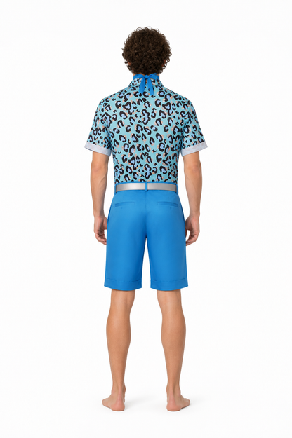 Cosplay Costume: Shirt, Shorts, Belt, and Scarf back view