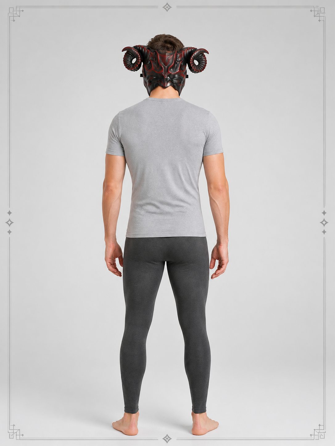 Demon Horn Carnival Mask for Halloween and Cosplay back view
