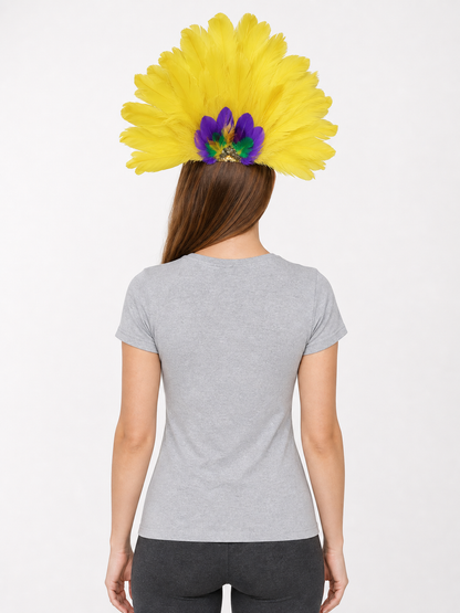 Carnival feather headdress with mask