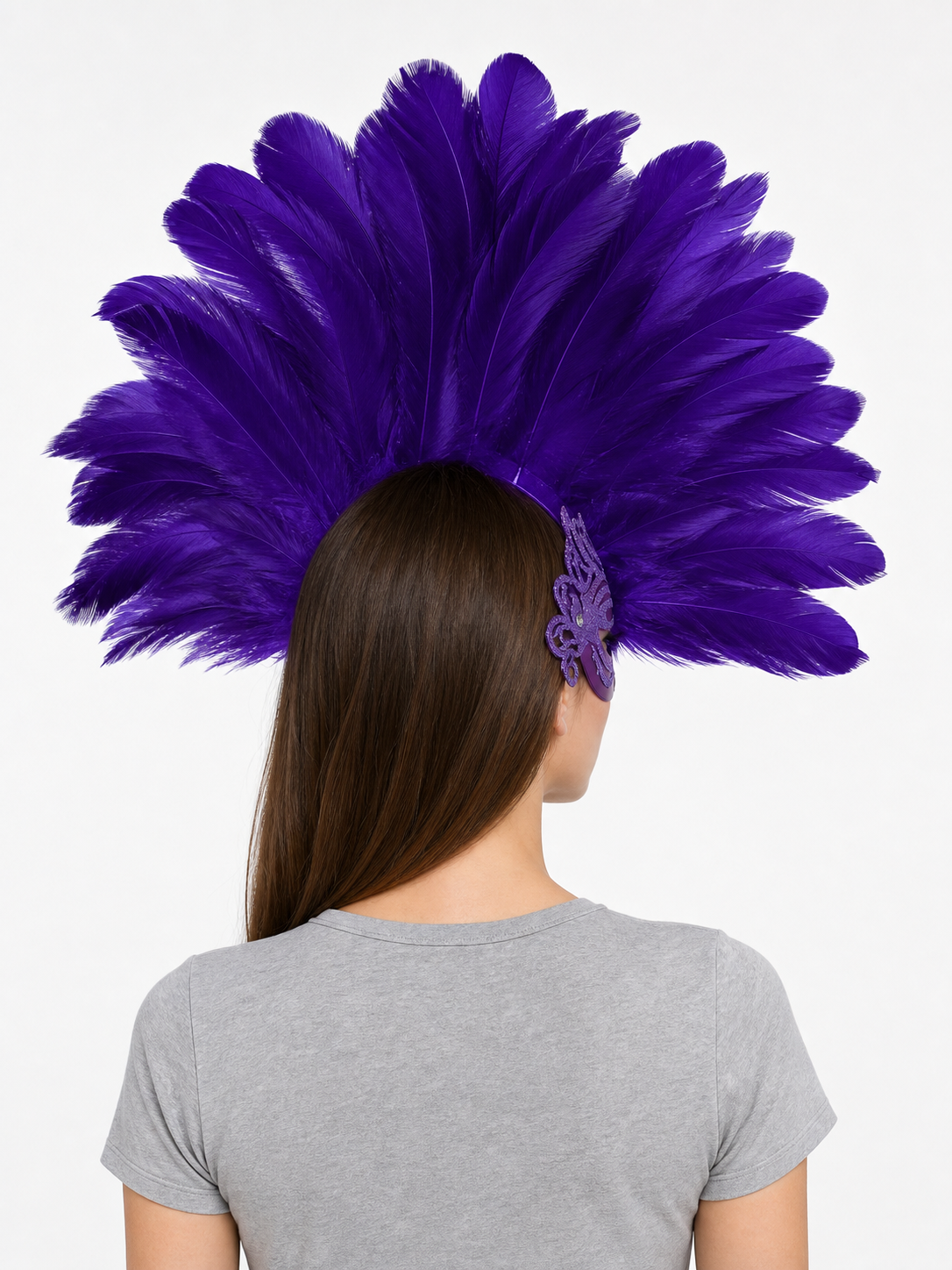 Carnival Headpiece with Feathers and Mask