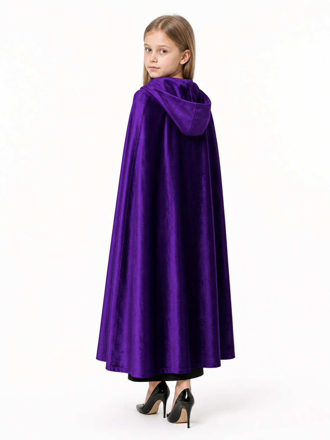 Purple Hooded Costume Cape