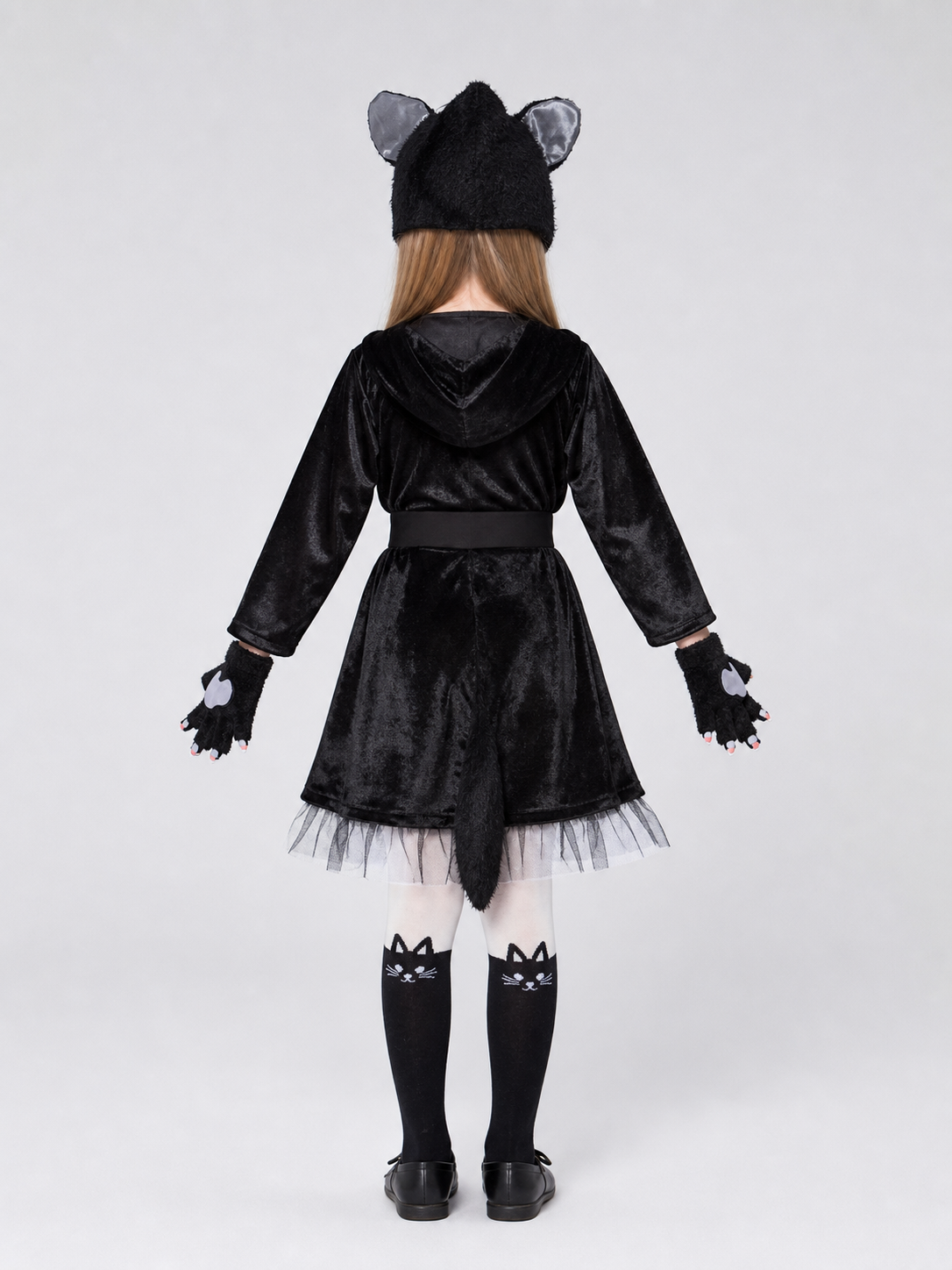 Black Cat Carnival Costume with Hood