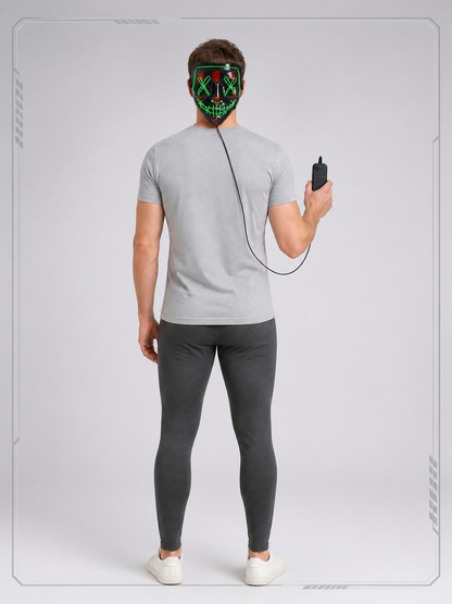 Halloween LED Light-Up Mask with Red Splatter back view