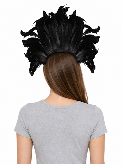 Feather and Bead Headpiece for Masquerade