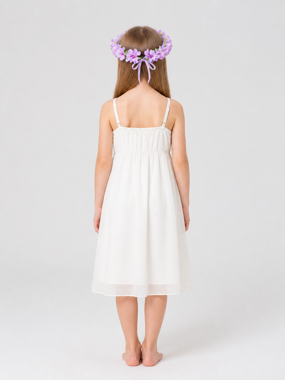 Halloween Carnival Headband with Purple Flowers back view