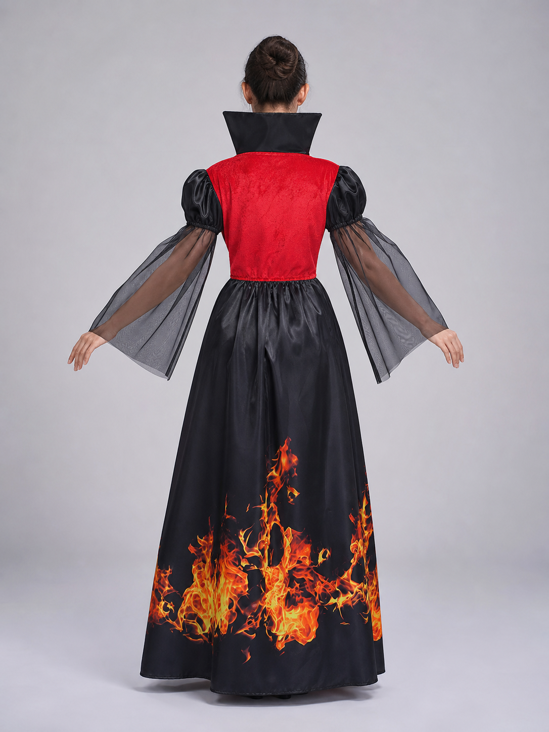Red-and-Black Cosplay Dress with Accessory
