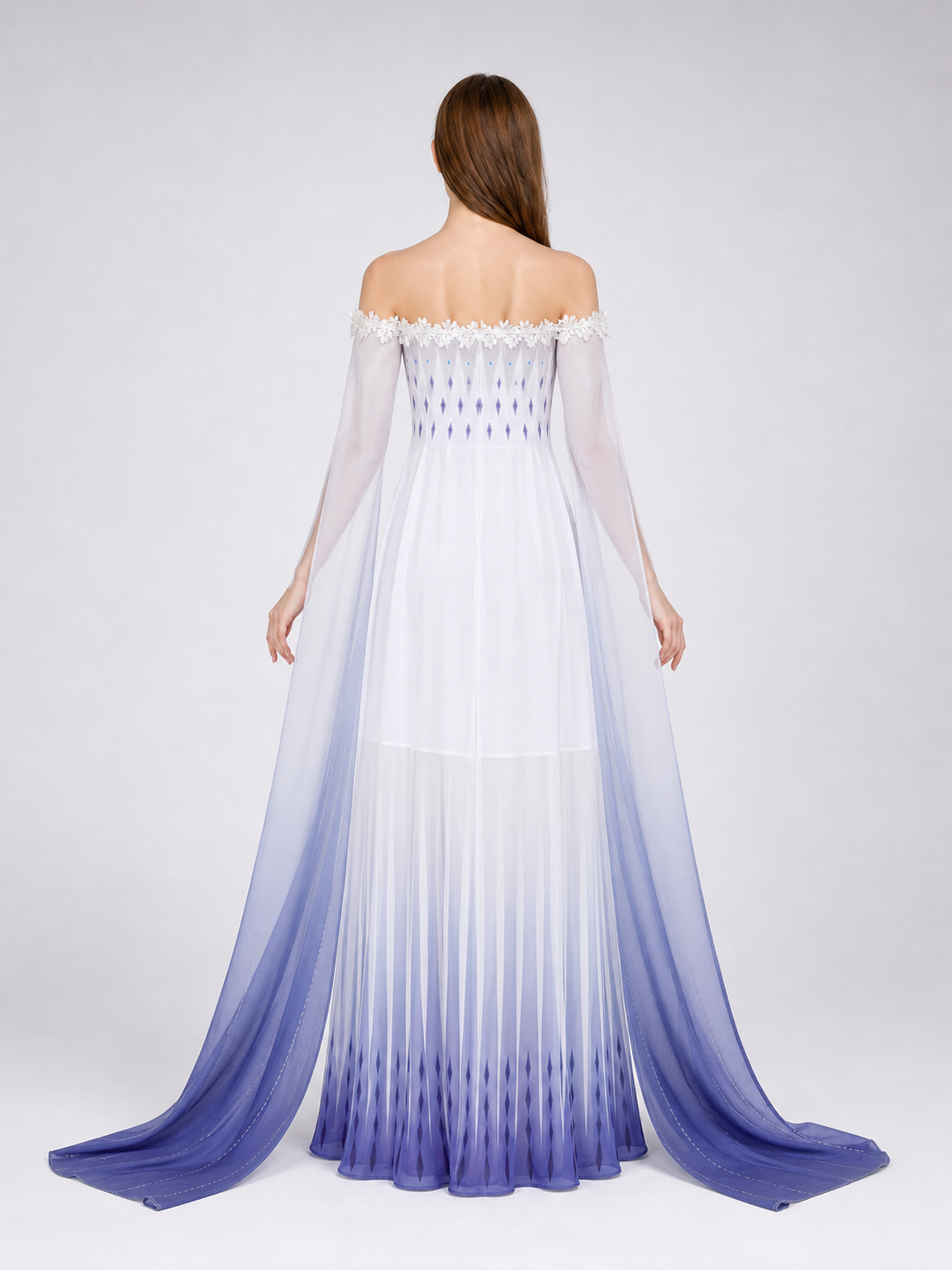 Elsa Cosplay Dress with Capes and Gradient