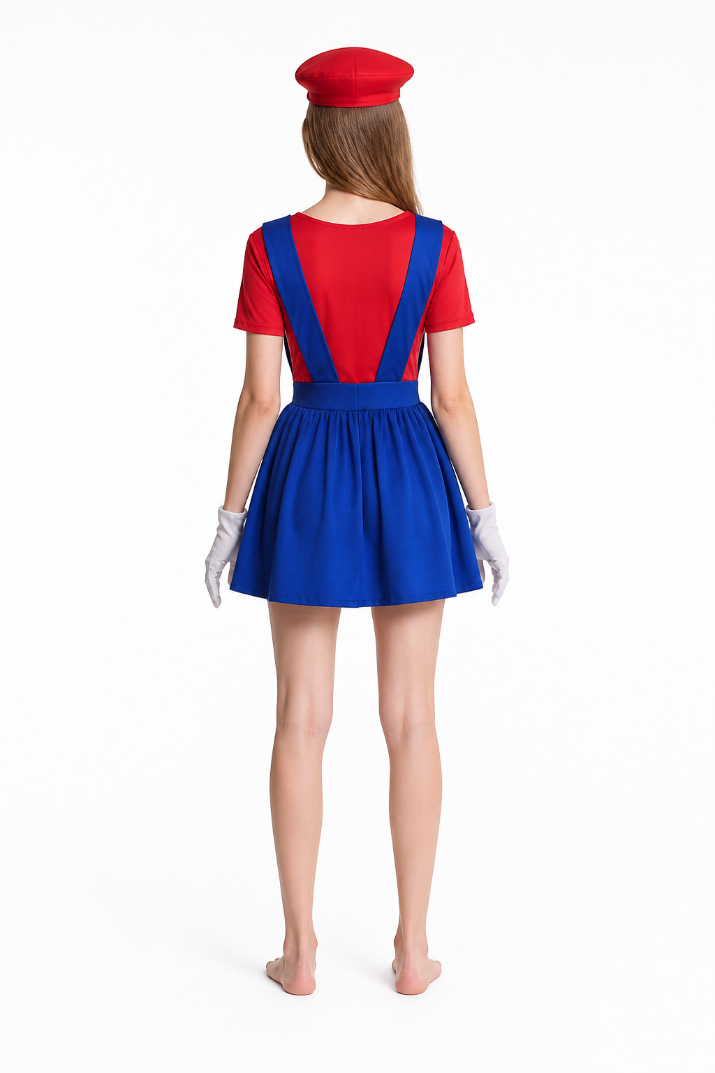 Children's Mario Costume with Hat and Mustache back view