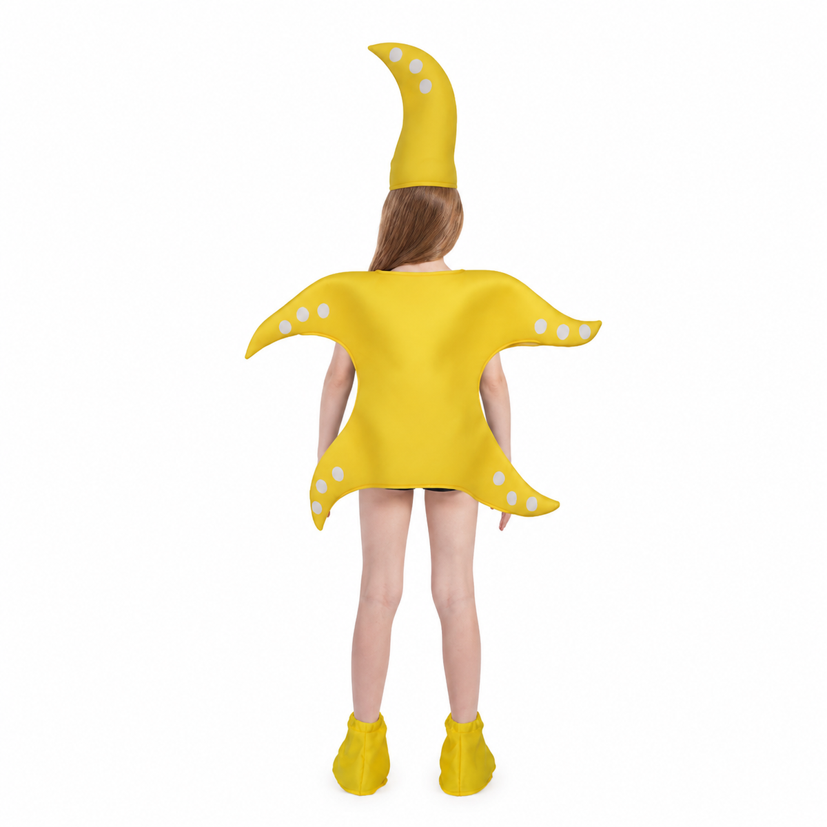 Children's Yellow Polka-Dot and Tentacle Costume for Halloween back view