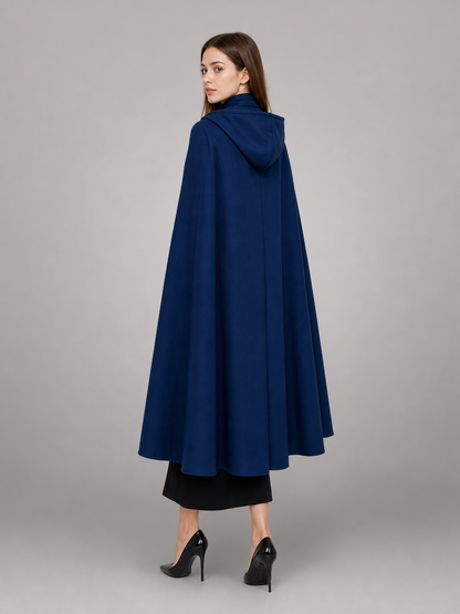Dark Blue Hooded Costume Cloak