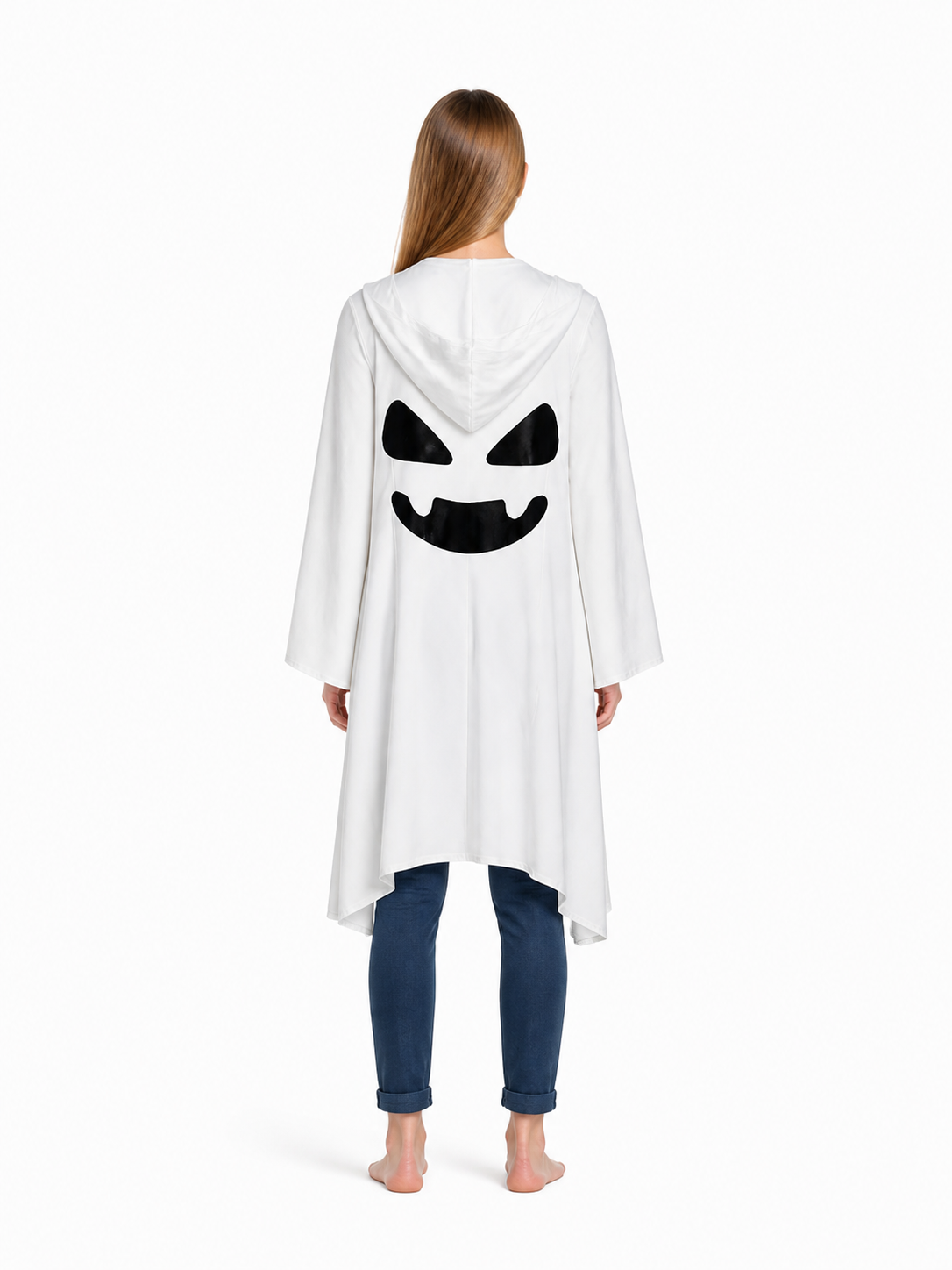 Hooded Cape with Ghost Design back view