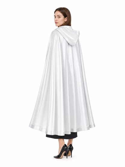 White Hooded Costume Cape, Medieval