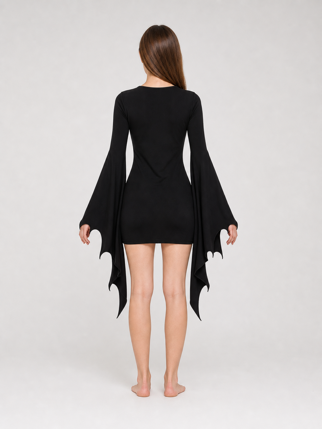 Gothic Dress with Sleeves and Lacing for Cosplay