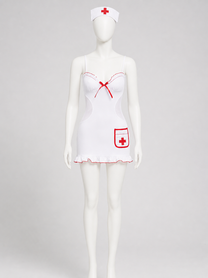 Erotic Nurse Costume for a Role-Play Look back view