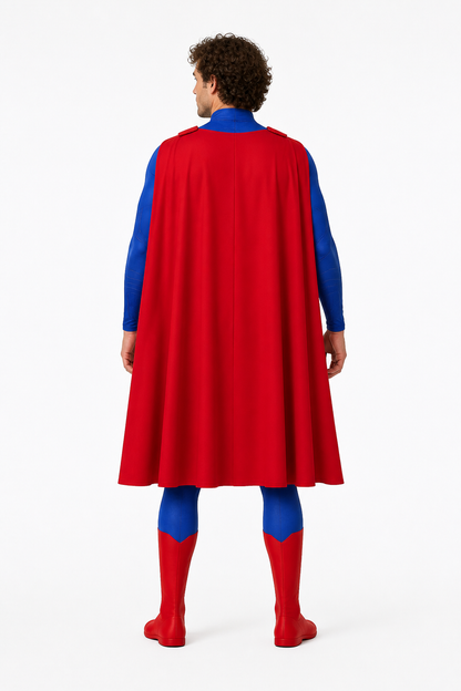 Superman Costume, One-Piece, with Cape, Red and Blue back view
