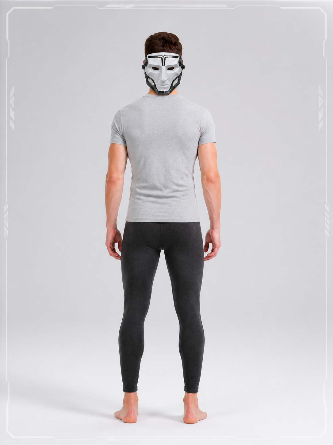 Gray Carnival Mask for Halloween and Cosplay back view